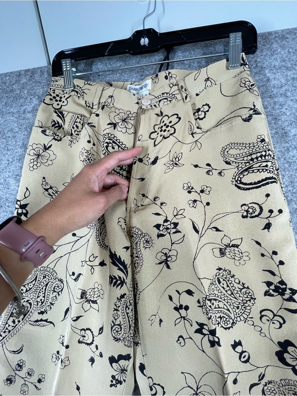 Vintage Barry Bricken Silk Blend Floral Paisley Pants Size 4 Boho Festival Chic - Picture 12 of 16